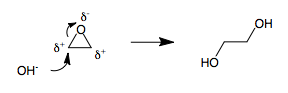 Opening of ethylene oxide with hydroxide