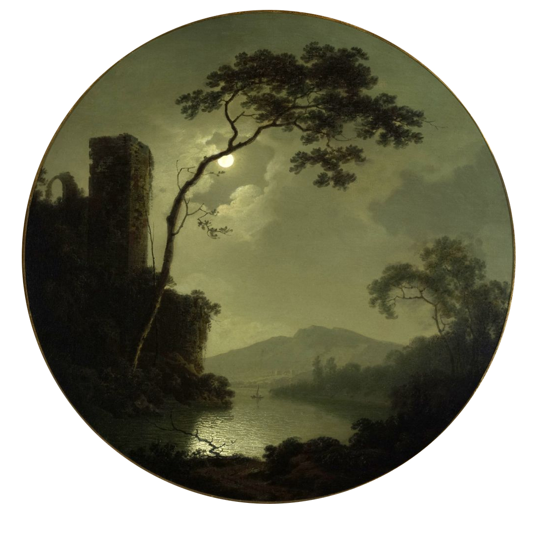 http://upload.wikimedia.org/wikipedia/commons/9/9d/Joseph_Wright_-_Lake_with_Castle_on_a_Hill.jpg