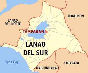Mapa sa Lanao del Sur nga nagpakita sa nahimutangan sa Tamparan.