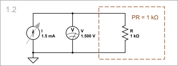 1.5 mA is passed through 1 kΩ positive resistance