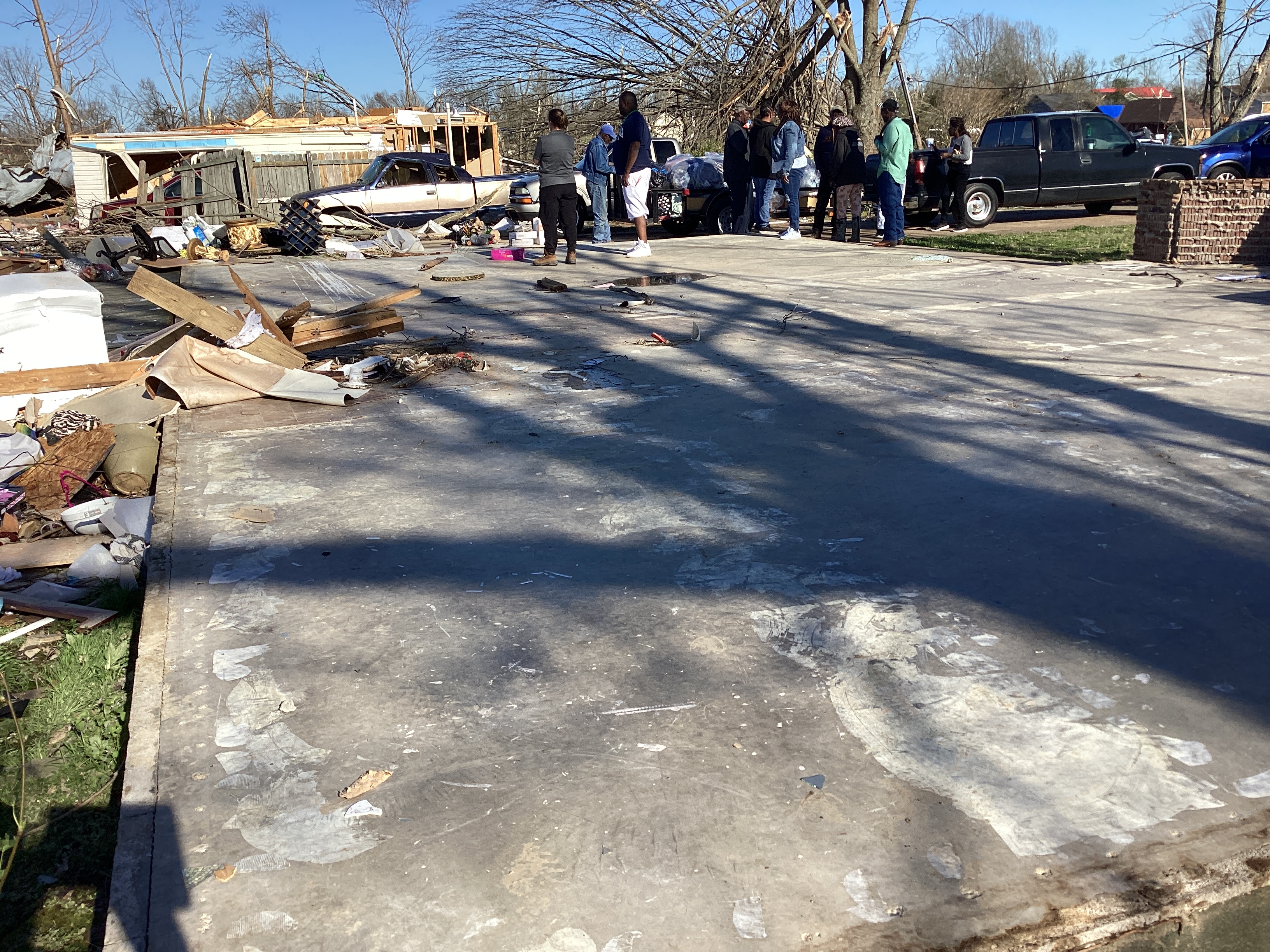 A home that was swept away at EF3 intensity south of Covington, Tennessee.