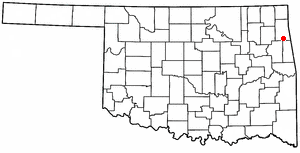 Kansas, Oklahoma on the Oklahoma state map