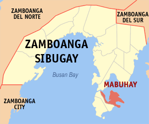 Mapa sa Zamboanga Sibugay nga nagapakita kon asa nahimutangan ang Mabuhay