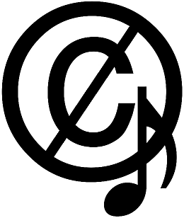 English: The crossed out copyright symbol with...