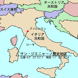 サン・ジミニャーノ歴史地区の位置