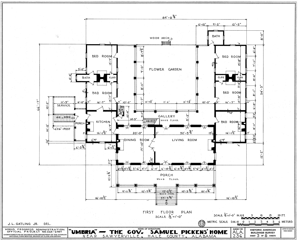 Description Umbria Plantation  Architectural plan of main floor.png