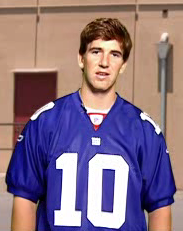 English: Capture of Eli Manning in a public se...