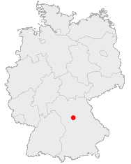 Tyskland med Nürnberg markeret.