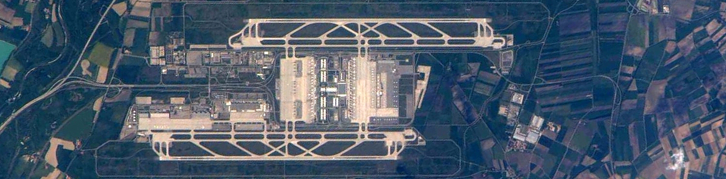 L'Aeropuertu de Múnich dende la Estación Espacial Internacional, en 2010.