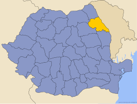 Administrative map of Руминия with Яш county highlighted
