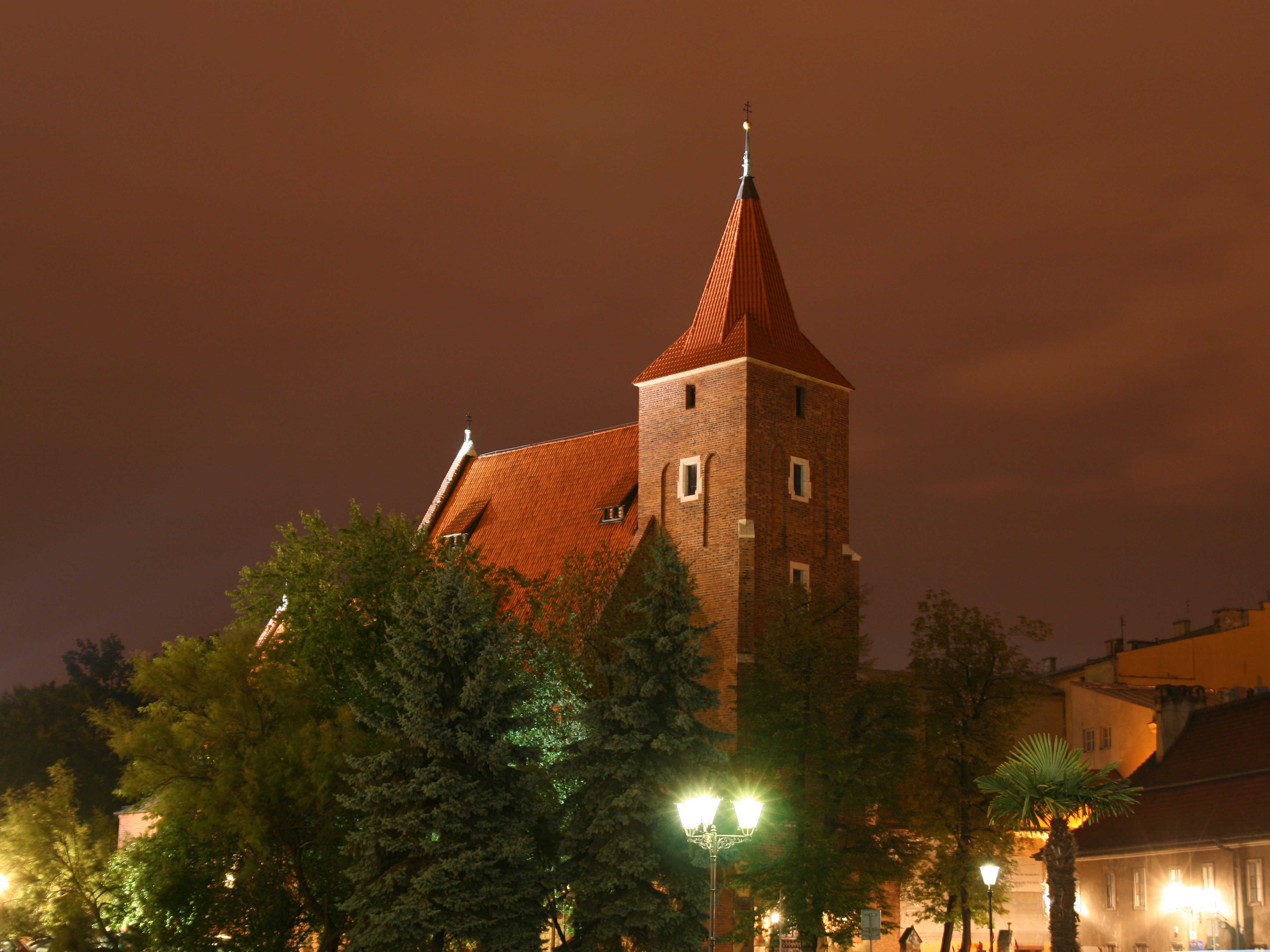 church at night