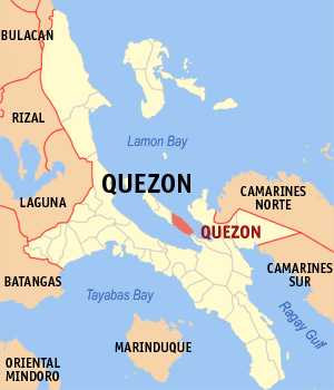 Mapa han Quezon nga nagpapakita kon hain nahimutang an Quezon