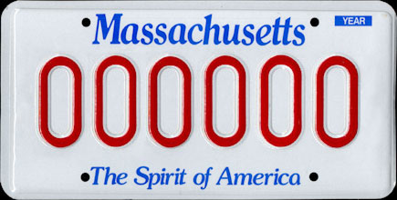 1987 Massachusetts Sample License Plate