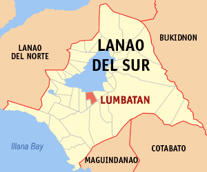 Mapa sa Lanao del Sur nga nagpakita sa nahimutangan sa Lumbatan.