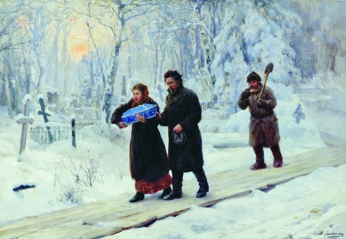 Funeral del primogénito, por Nikolai Yaroshenko, 1893