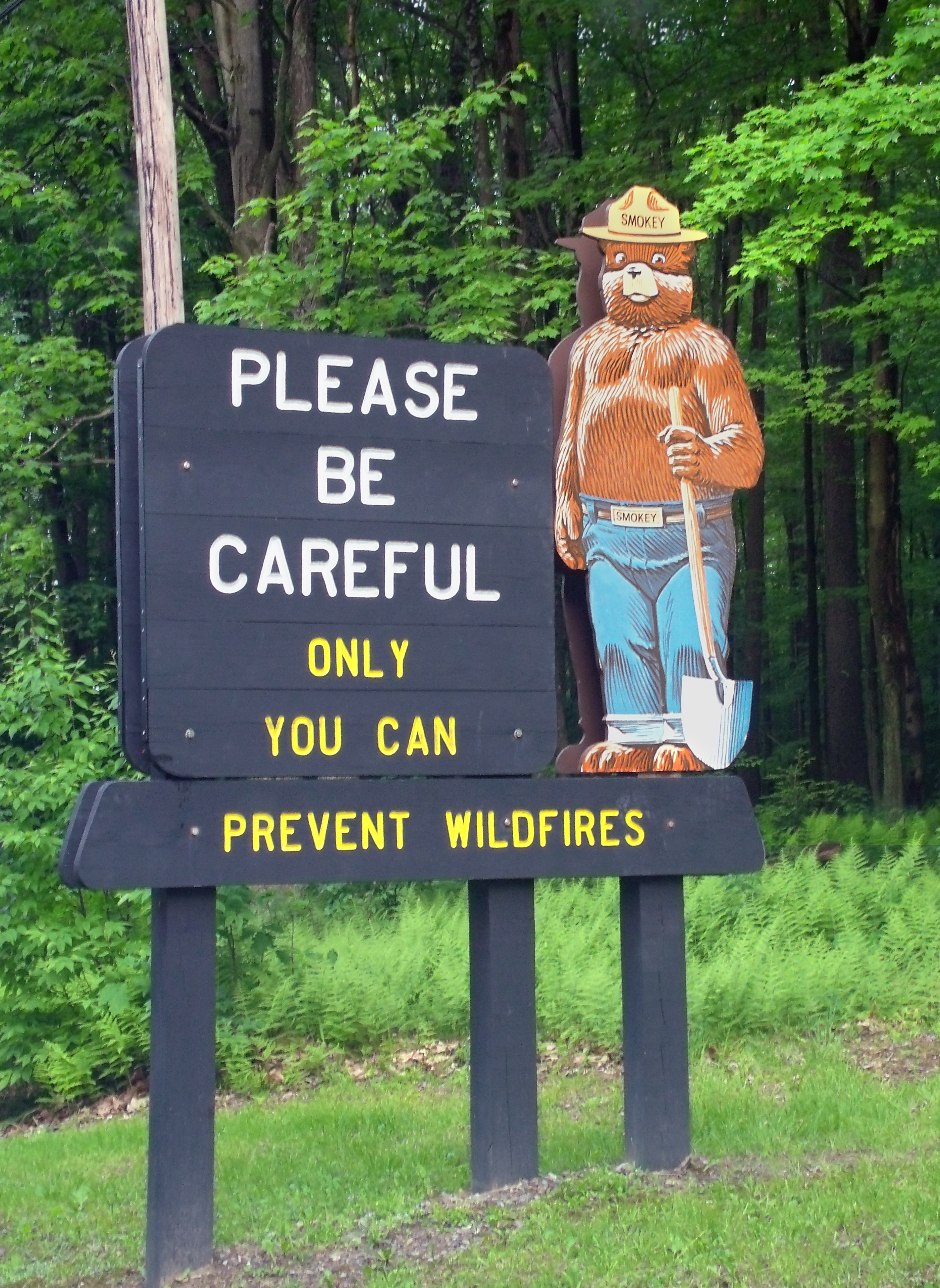 Smoky the Bear sign tells visitors that they can prevent forest fires