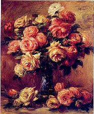 Renoir painting of cabbage roses