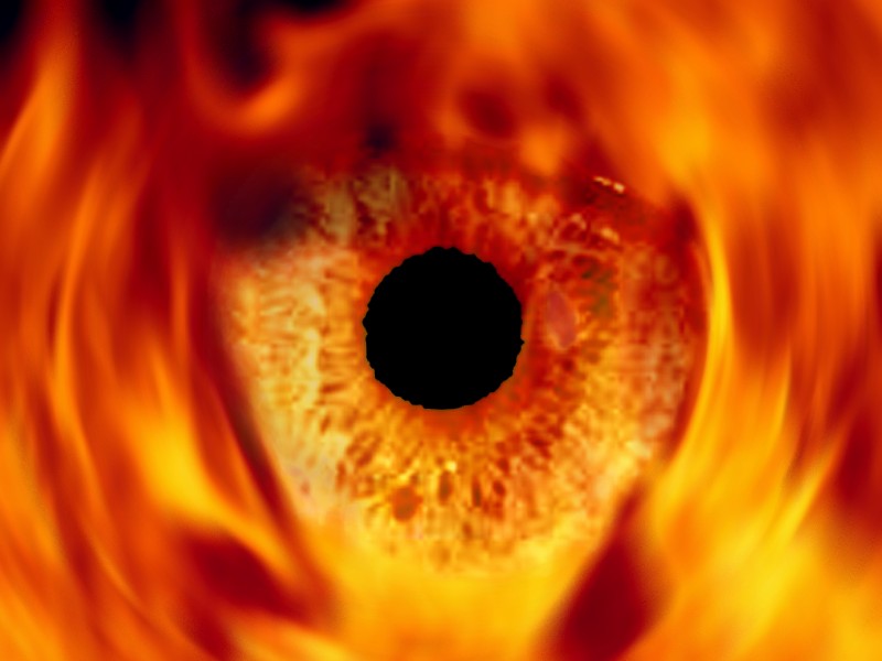 Collage Eye in the fire