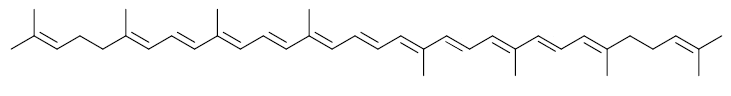 Estructura molecular del licopeno
