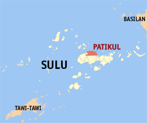 Mapa han Sulu nga nagpapakita kon hain nahamutang an Patikul