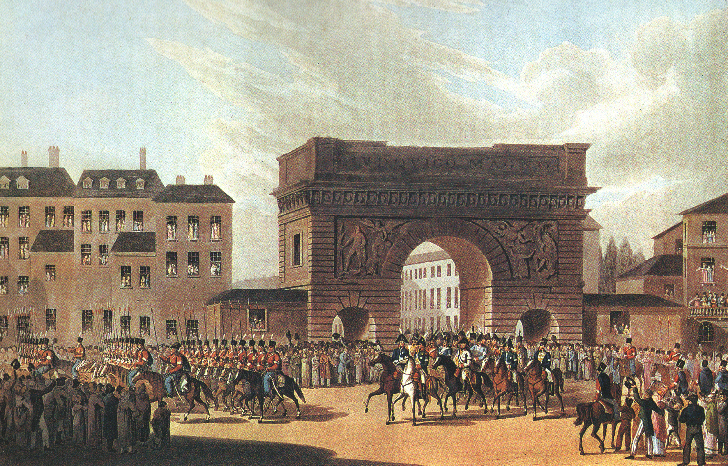 Russian army enters Paris in 1814.