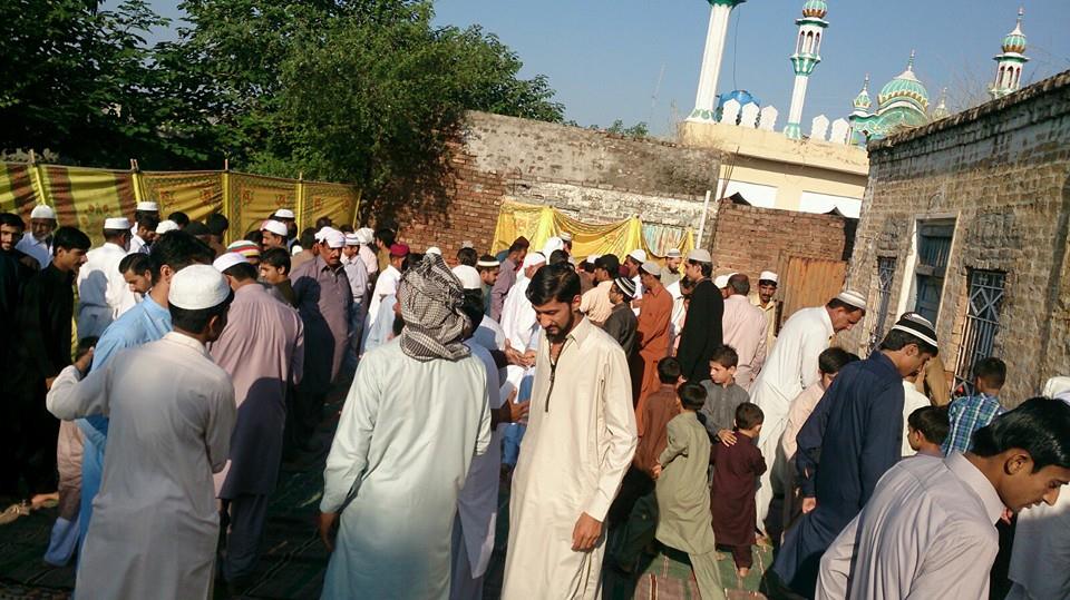 People greeting after eid prayer mohra Bakhtan