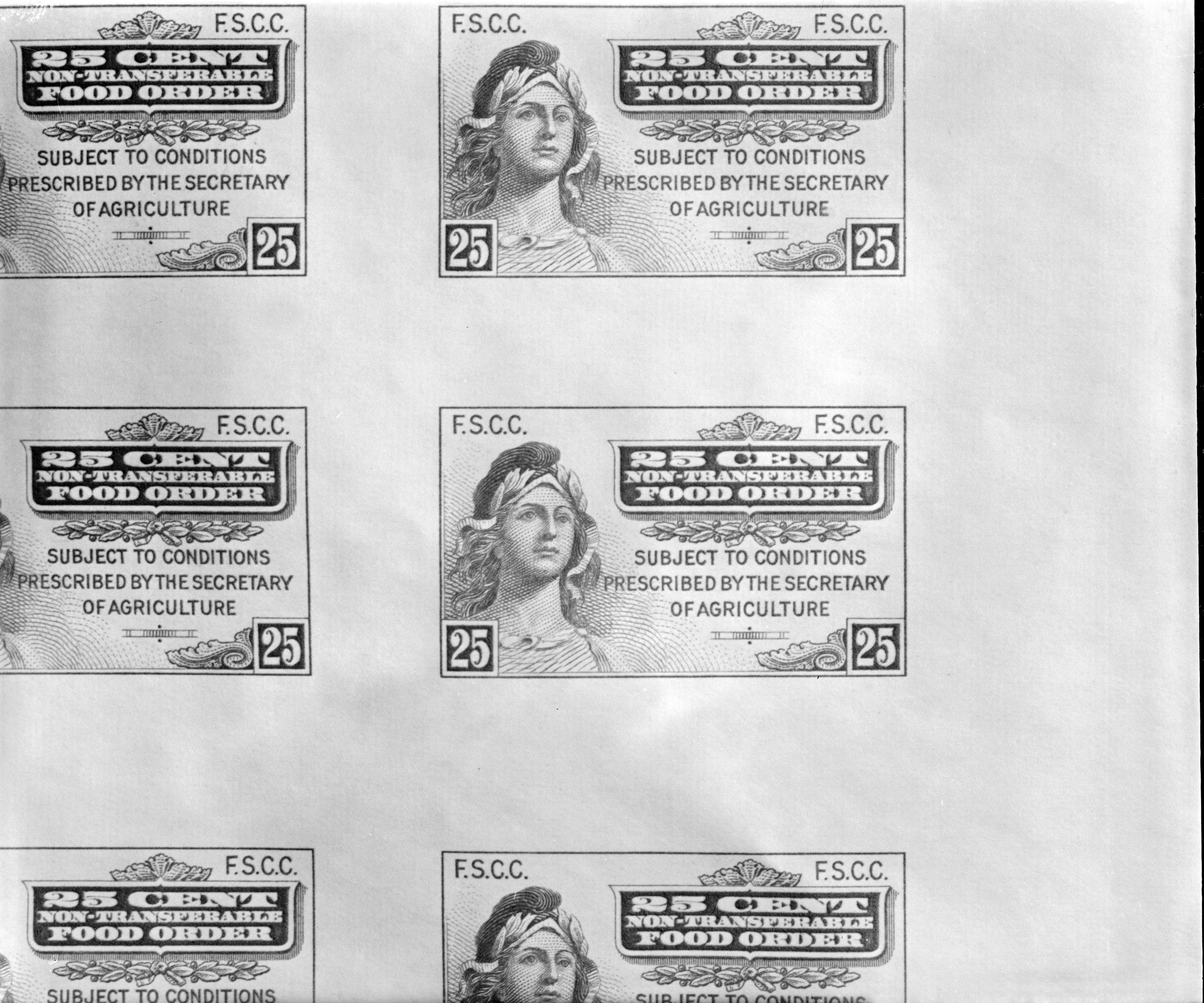 First Food Stamps; from Wikimedia Commons