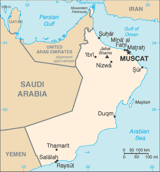 Mapa de Oman