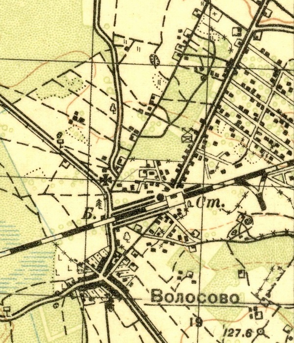 План деревни и посёлка Волосово. 1930 год