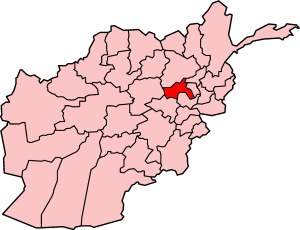 Map showing Parvan province in Afghanistan