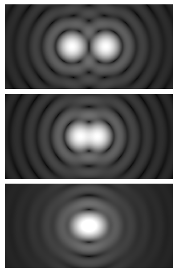 Vary separation of Airy diffraction patterns