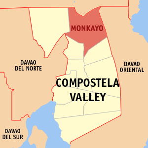 Map of Compostela Valley showing the location ...