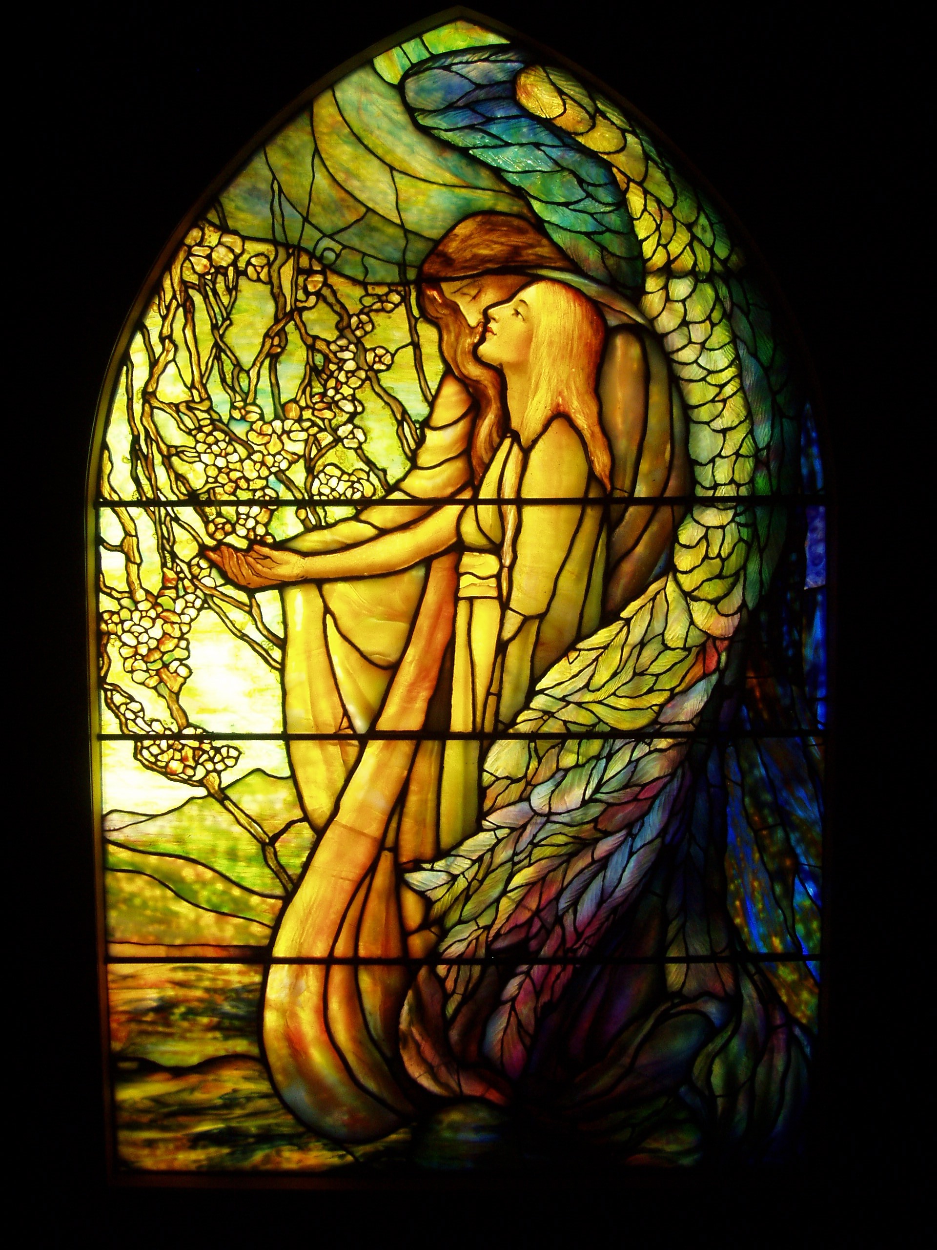 Description Guiding Angel - Tiffany Glass  Decorating Company, c ...