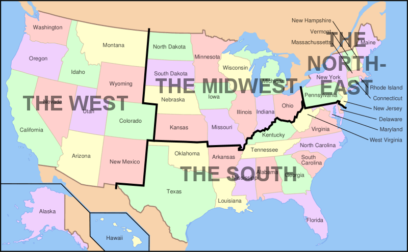 File:Map of USA showing regions.png