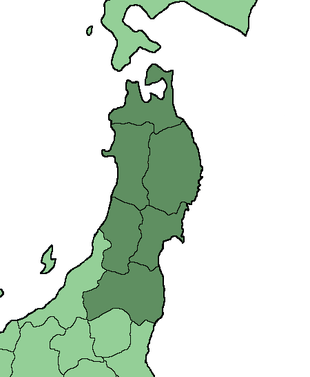 Map of Tohoku Region in Japan