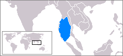 இந்தியப் பெருங்கடலில் அந்தமான் கடல் அமைந்துள்ள இடம்