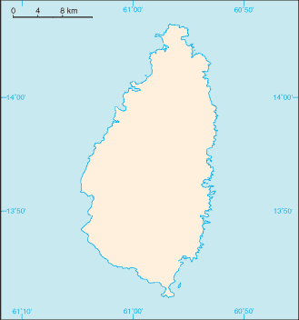 Pozíciós térkép Saint Lucia