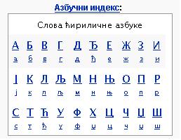 Serbian Alphabet