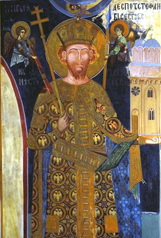 Freske av Stefan Lazarević fra klosteret Manasija