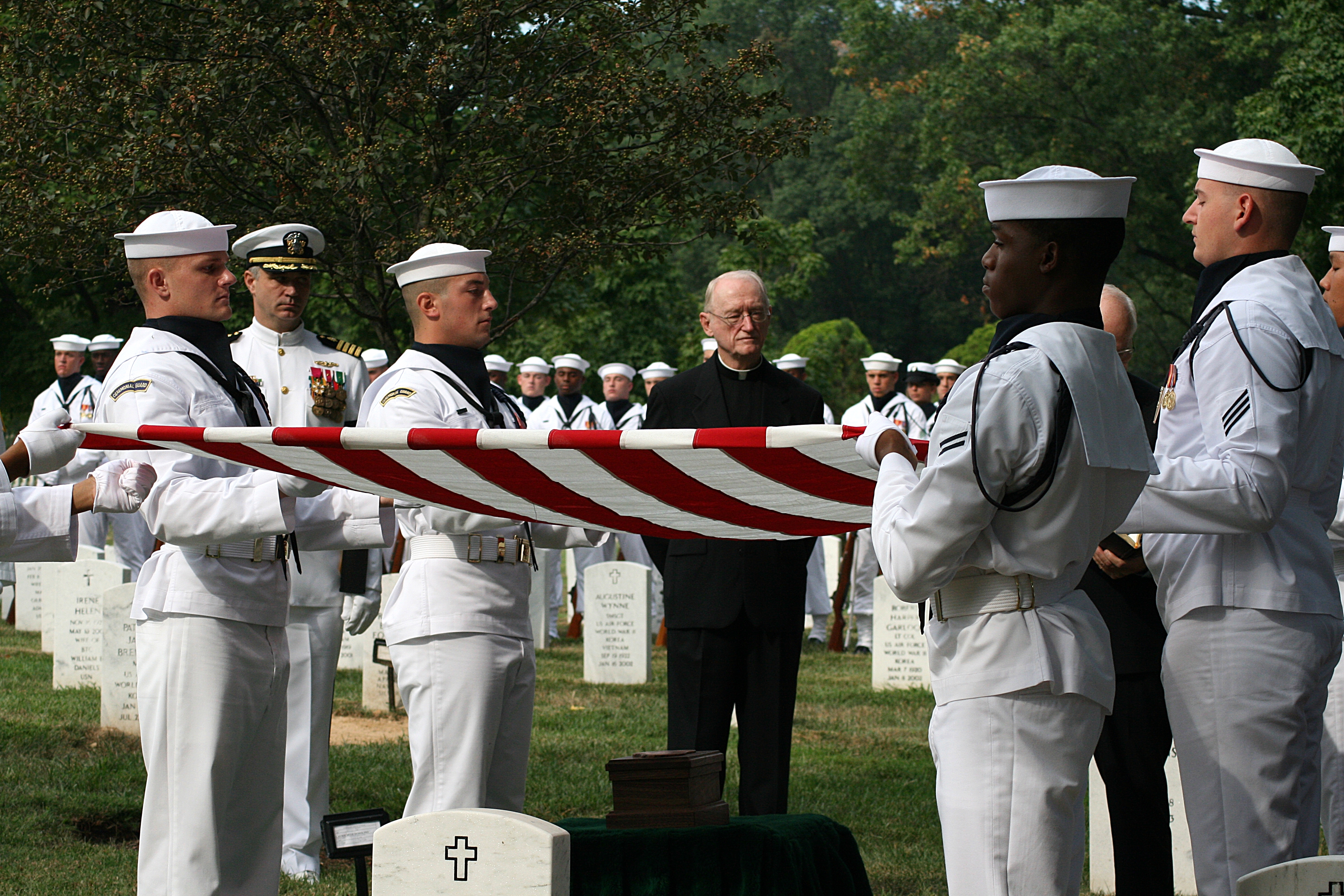 US_Navy_090817-N-0000X-002_Members_of_the_U.S._Navy_Ceremonial_Guard_render_honors_during_a_military_funeral_for_retired_Navy_Capt._Laurie_Mosolino.jpg