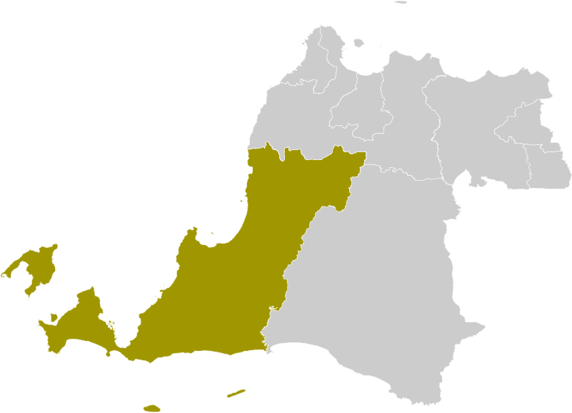 Pandeglang Regency facing the Java Sea and Sumatra in Banten