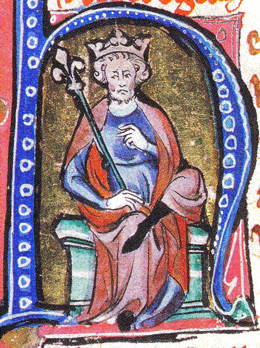 Knut der Große. Buchminiatur, um 1320.
