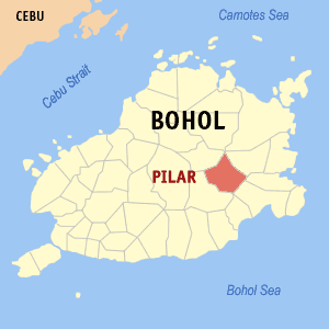 Mapa han Bohol nga nagpapakita kon hain nahamumutangan an Pilar