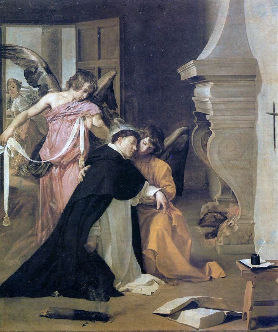 Tentación de Santo Tomás d'Aquino, por Diego Velázquez. Orihuela, Museo Diocesano dans images sacrée Velazquez-Oriola