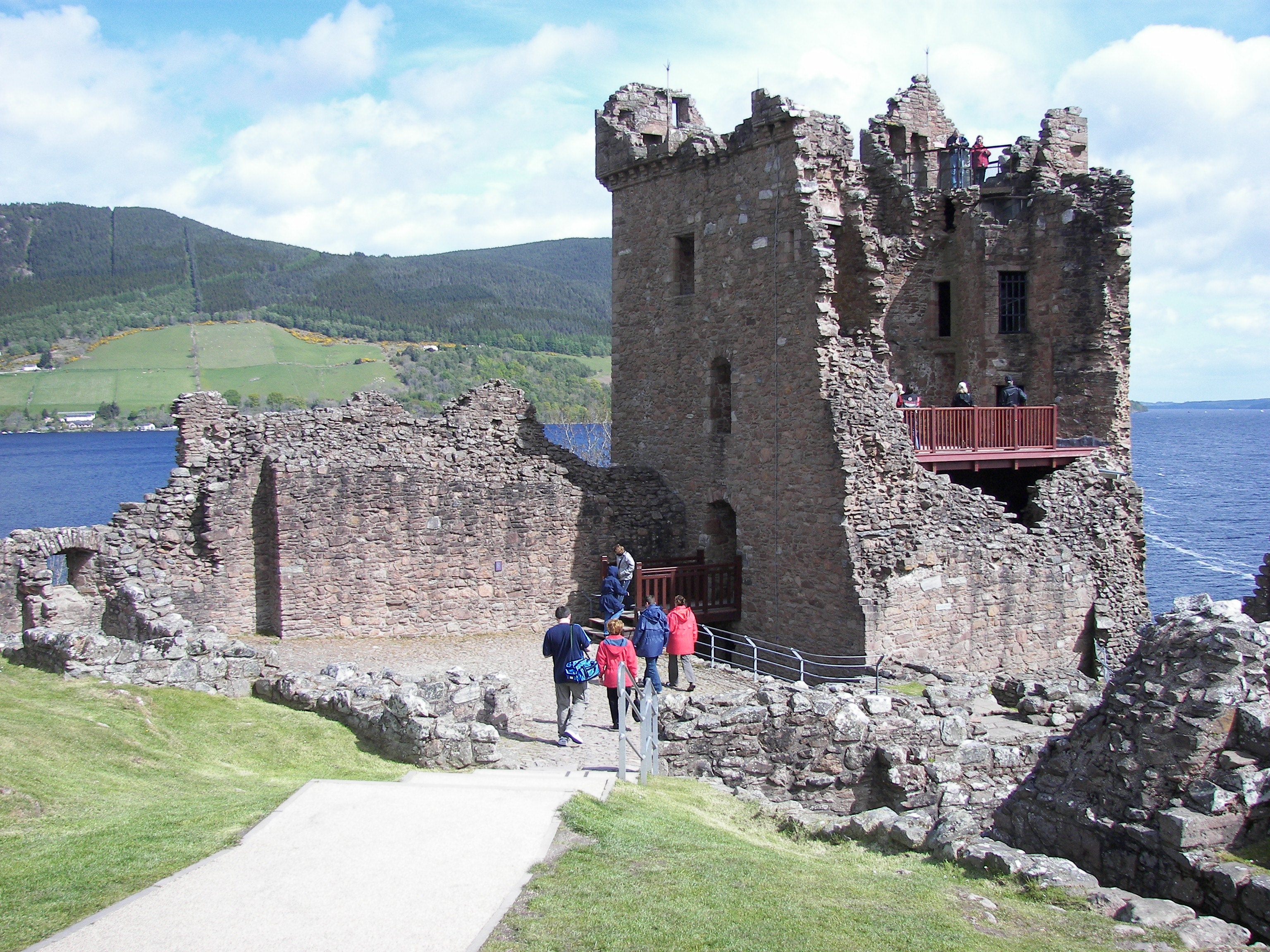 Tower House of Urquhart Castle on Loch Ness.