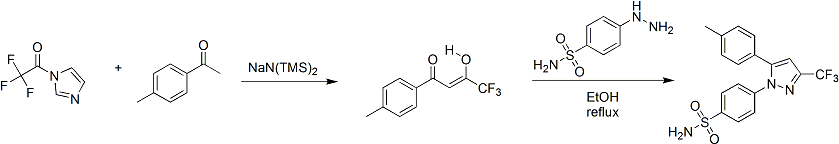 Synthesis of celecoxib.gif