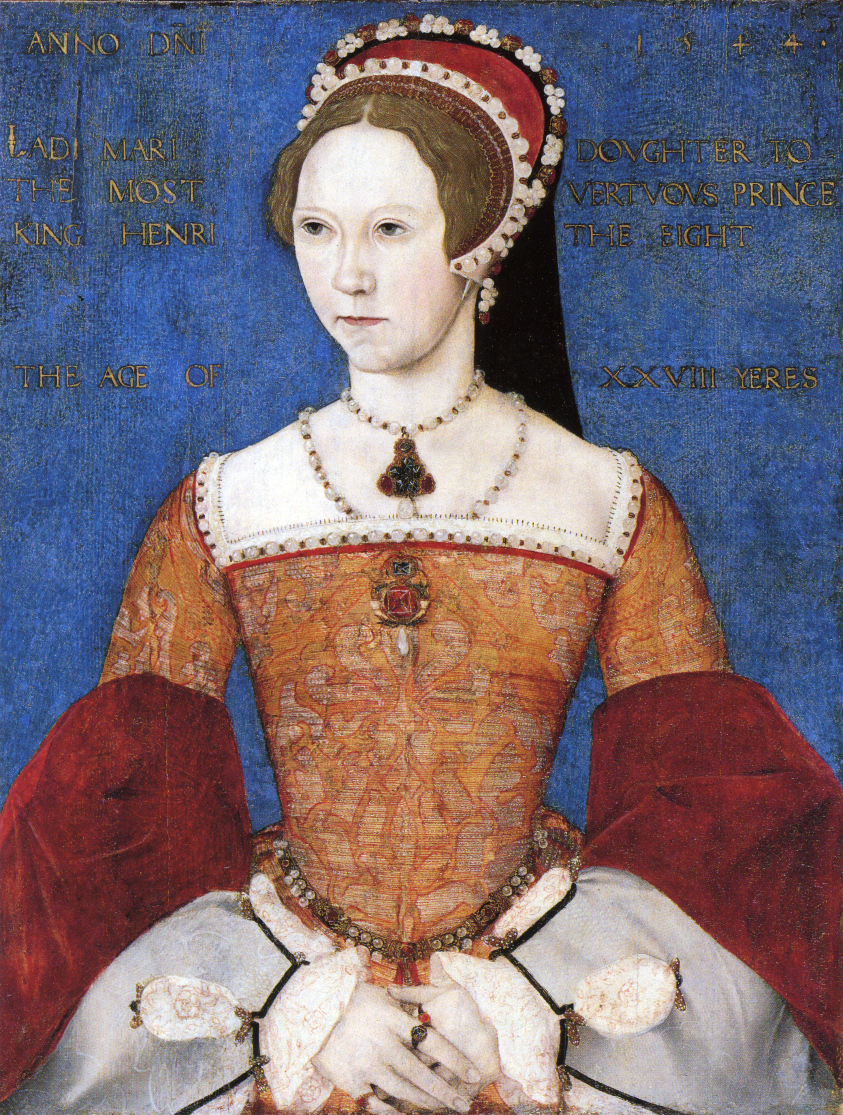 Mary, daughter of Henry and Catherine of Aragon, the future Queen Mary I.