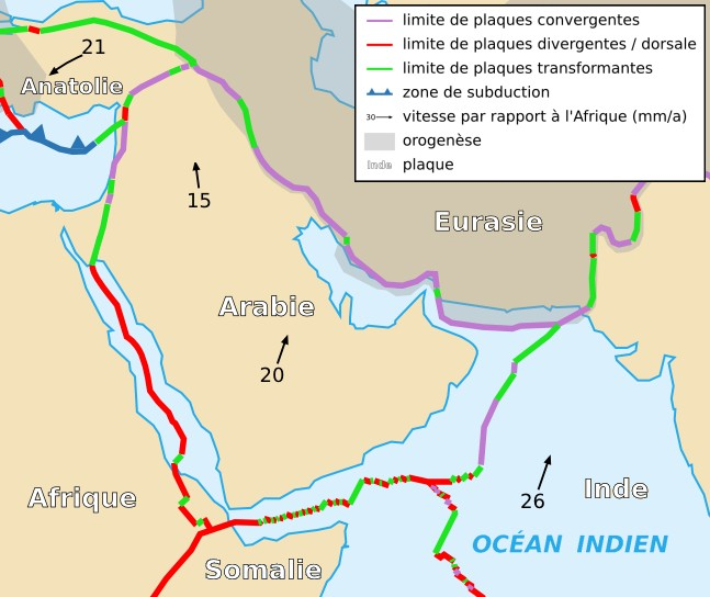 Image:Arabian Plate map-fr
