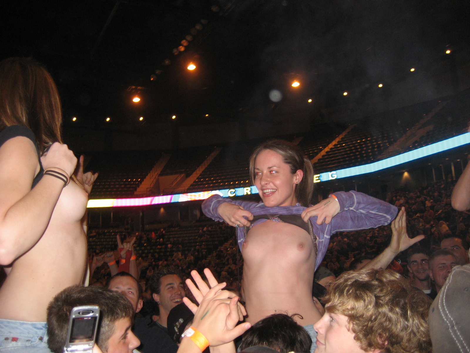 Boob concert flashing