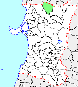 田代町、県内位置図